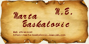 Marta Baškalović vizit kartica